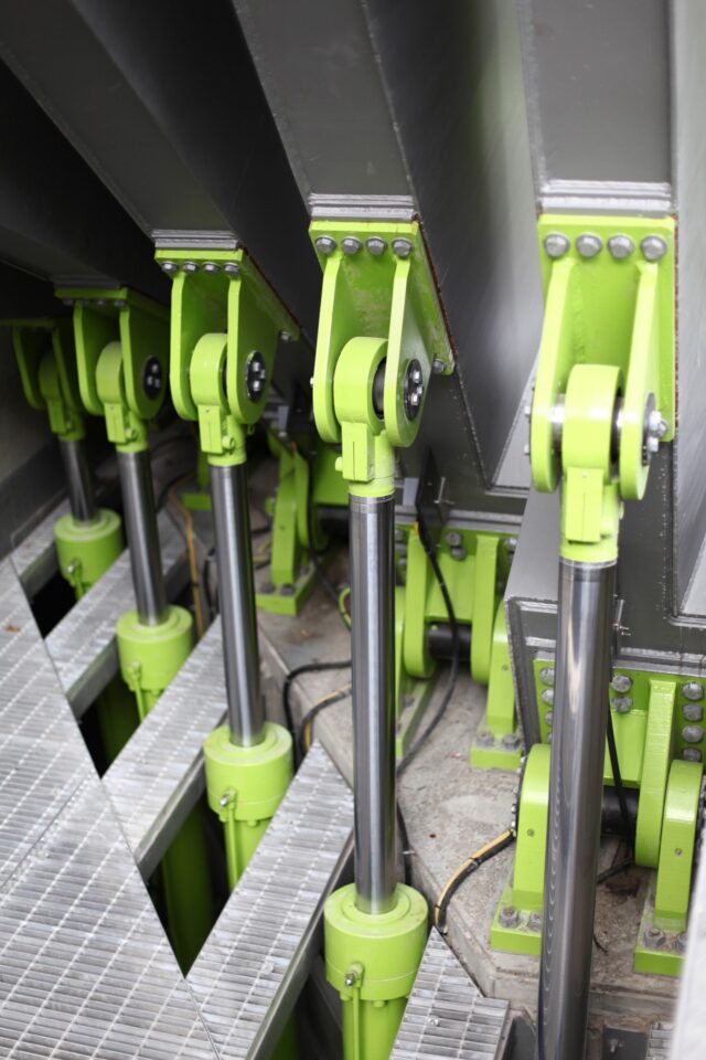 Bright green hydraulics