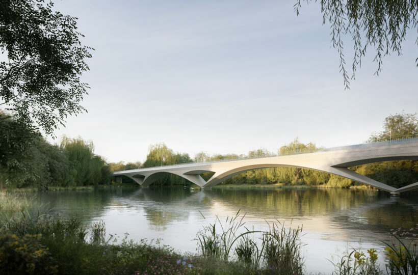 Colne Valley viaduct visualisation crossing the water