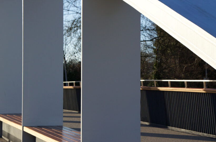 Close up of the arch of the Destructor Bridge