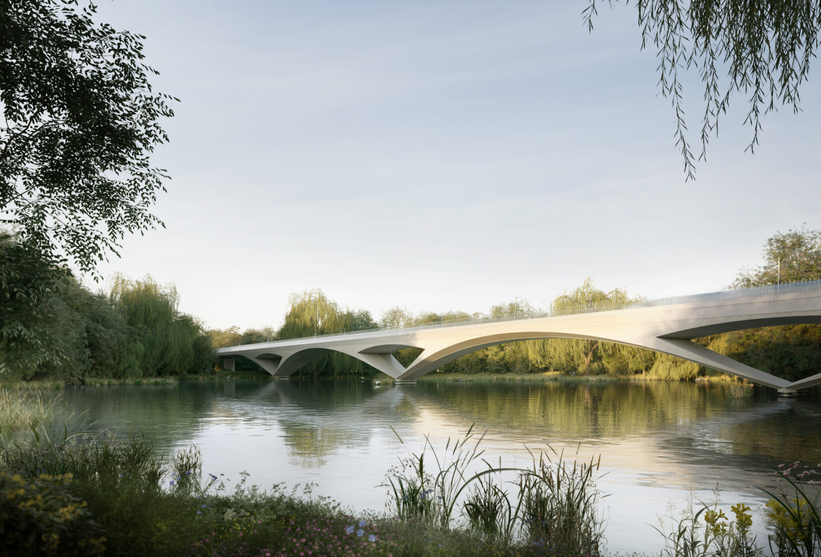 Colne Valley viaduct visualisation crossing the water