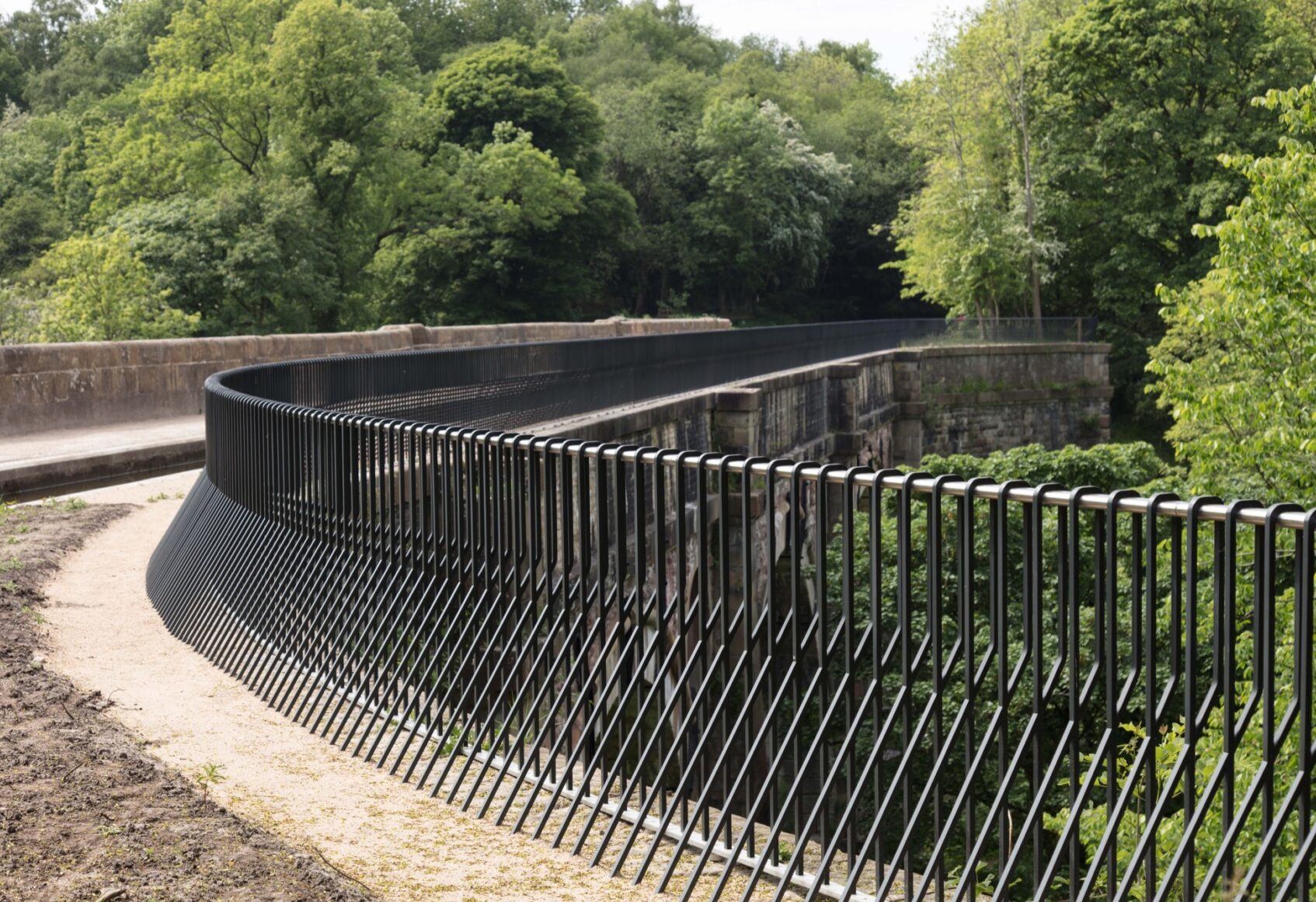 Marple parapet curving into the distance